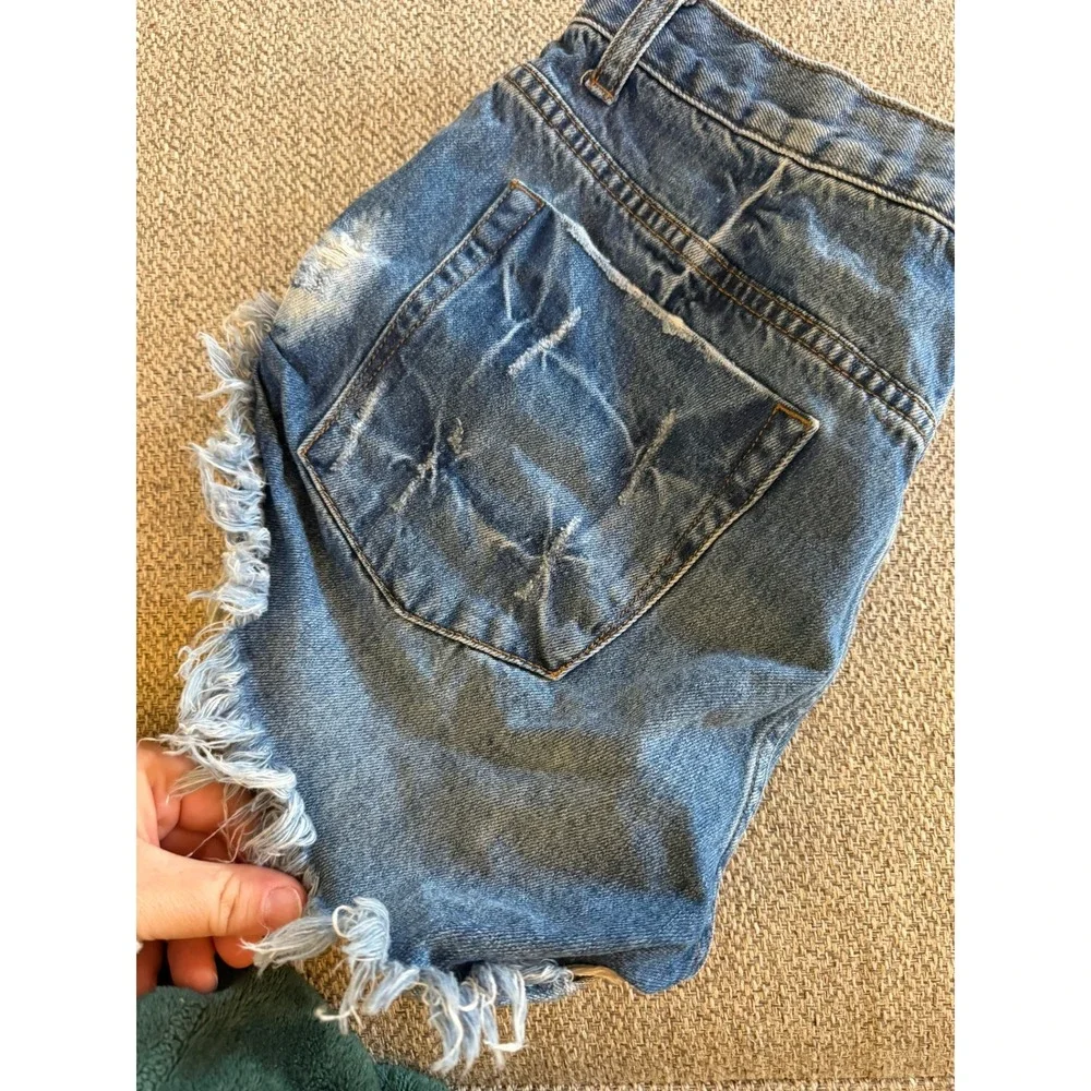 One Teaspoon $118 Sz 29‎ Bandits Relaxed Long Rise Twisted Cuff Denim Shorts